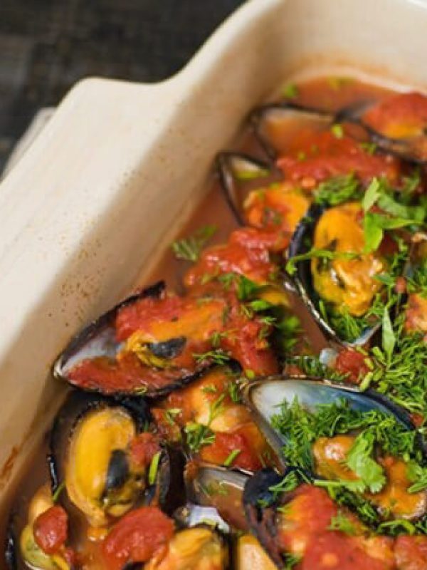 Receta choritos en salsa roja